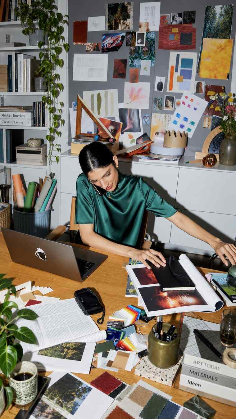 Team manager working at her desk